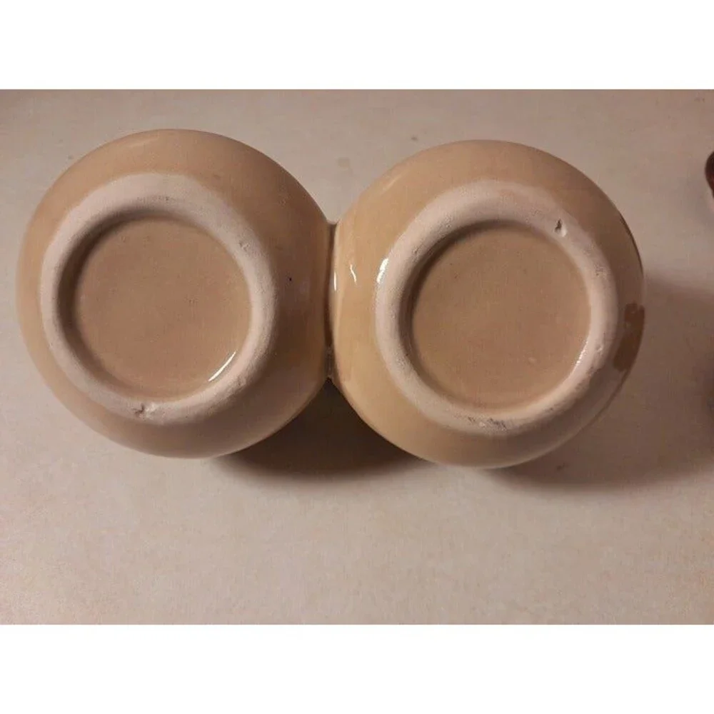 Vintage double stoneware condiment set
